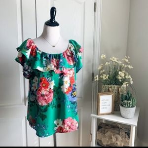 Xhilaration Off Shoulder Floral Print Top XL